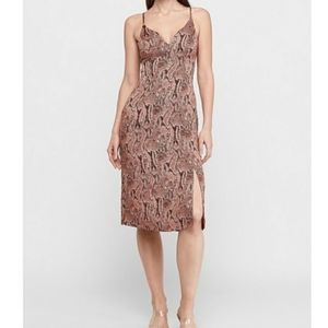 Brand New Snakeskin Print V-Neck Slip Dress - Small / Medium- NWT - Never Worn